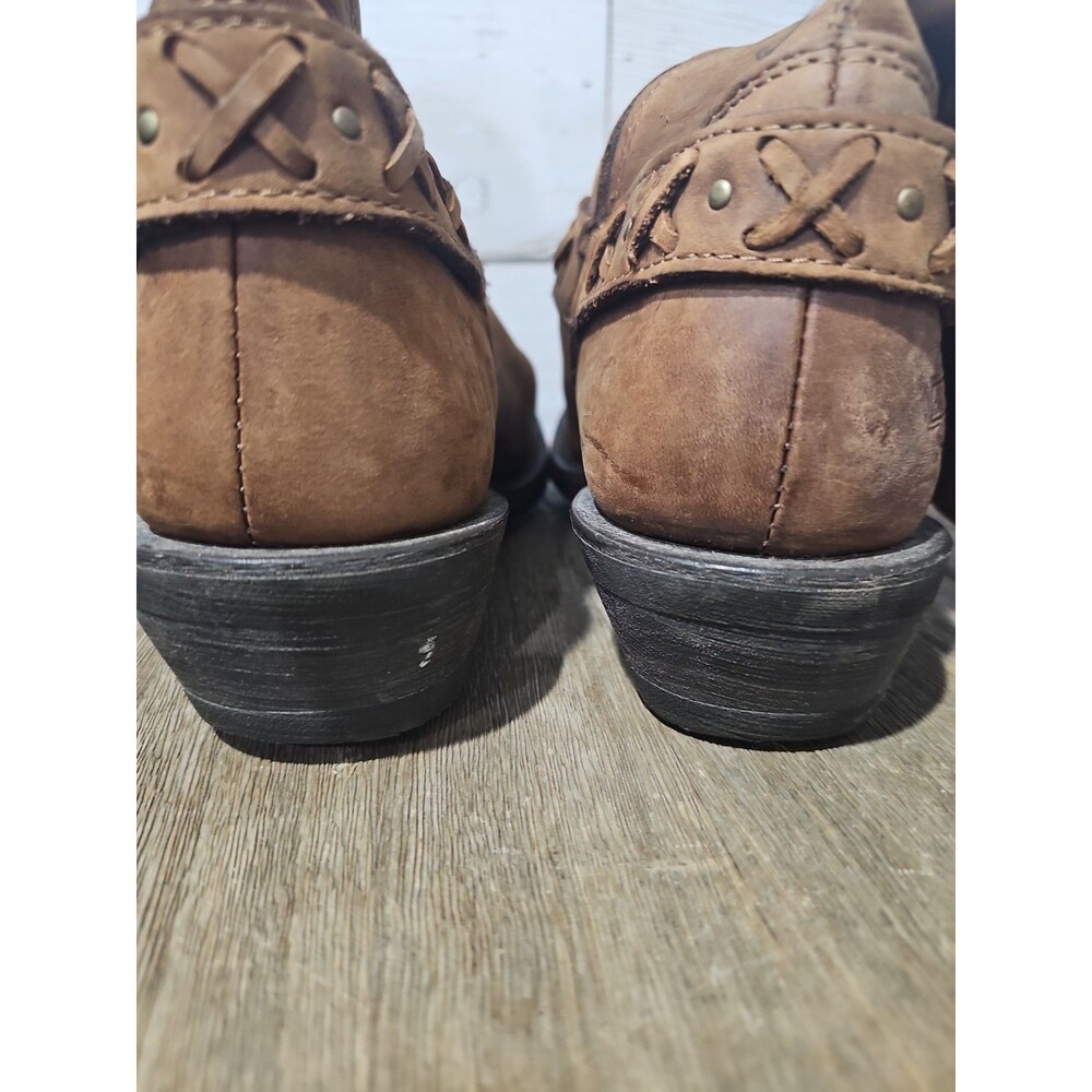 Harley-Davidson Auburn Harness Boots Womens 8M Brown Leather Studded Moto D85432 - Picture 6 of 10